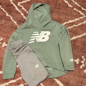 New Balance Sage Green Hoodie with Light Gray Joggers
